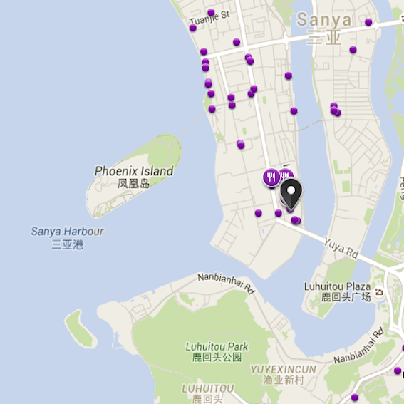 Top restaurants in Sanya map