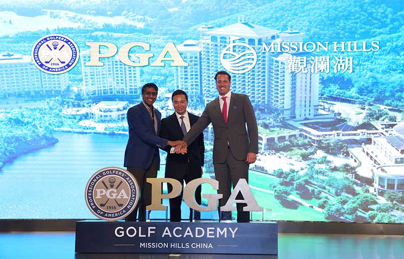 The PGA of America has announced a multiyear partnership with China's Mission Hills Group