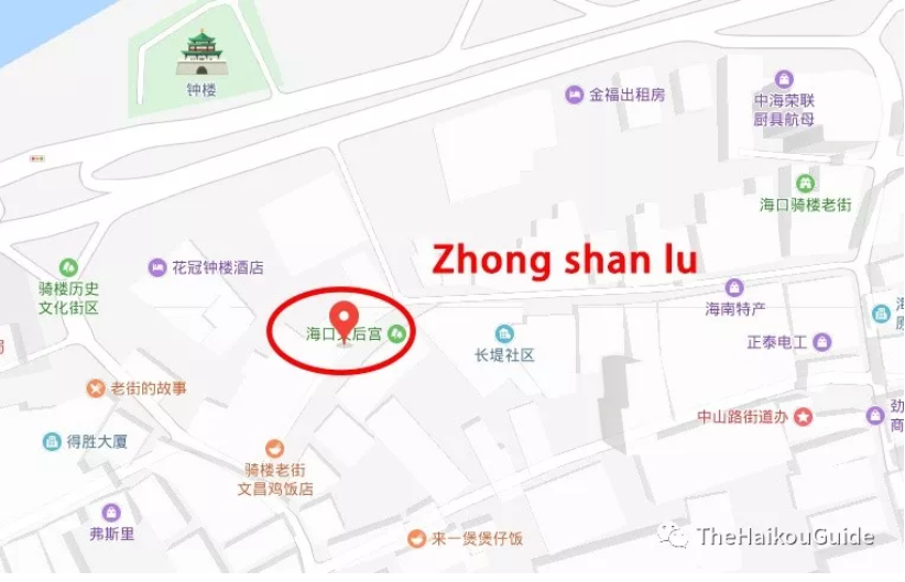 location of Mr Wu bing lu's coconut carving store, it's situated towards the Western side of Zhongshan Lu in Old town