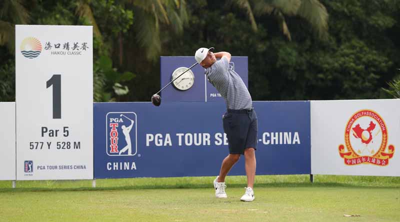 American Max McGreevy is looking to extend his lead on the PGA TOUR Series-China