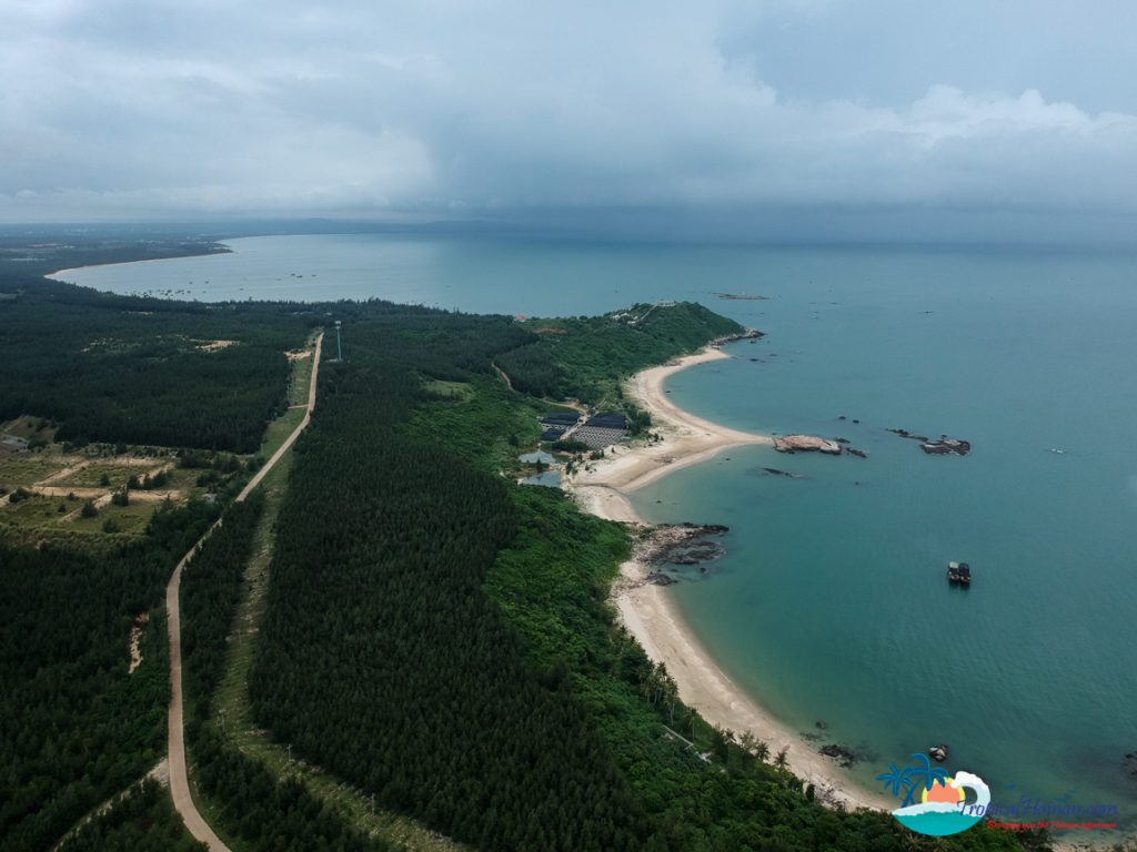 drone photo of beach wenchang hainan island