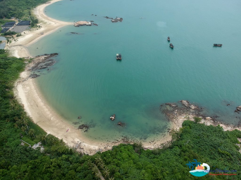 drone photo of beach wenchang hainan island