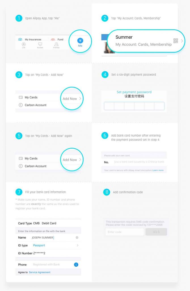 How to add bank card to Alipay