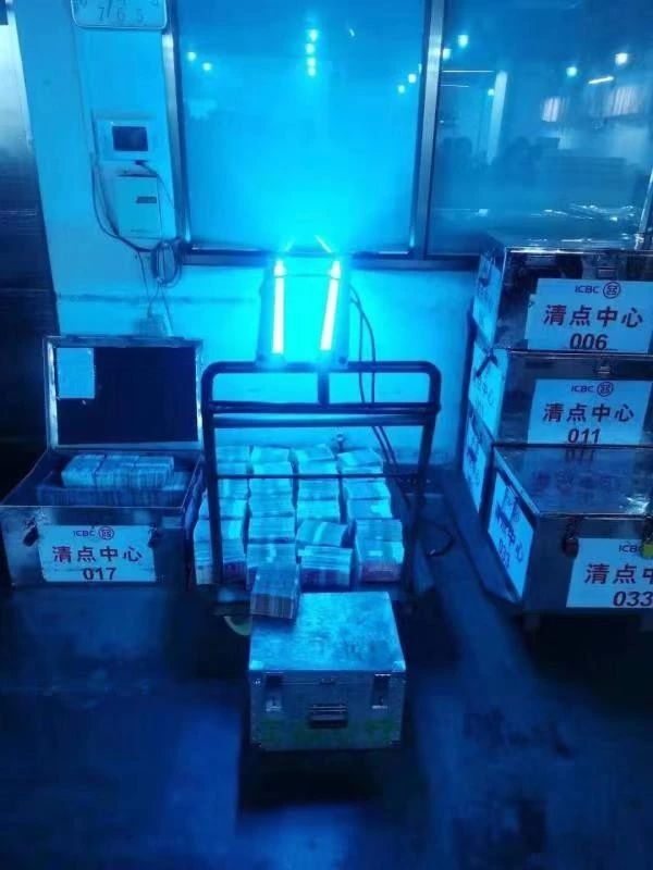 UV steralisation of banknotes