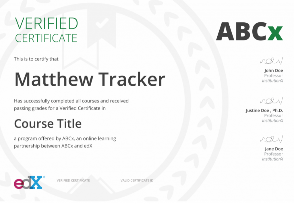 Edx sample certificate