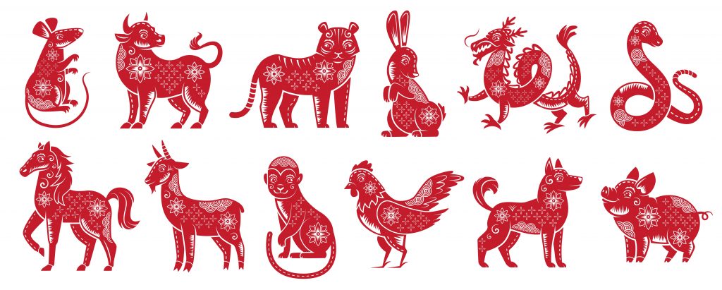 The Chinese zodiac, or shengxiao, refers to the circle of 12 animals that measure the cycles of time. Signs or animals are determined by the lunar year in which you were born.