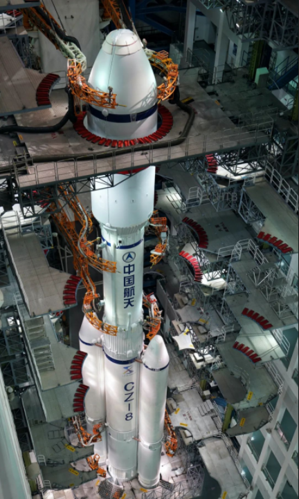 Long March 8 in its vertical integration facility
