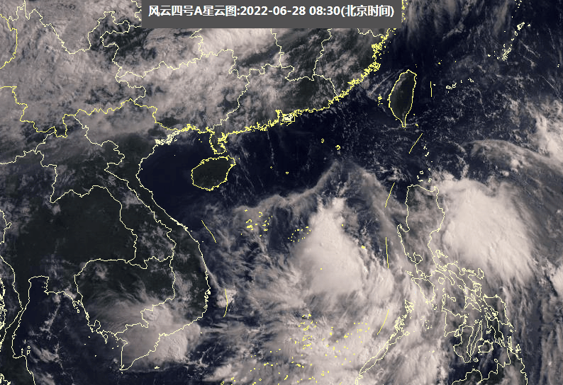 tropical clouds are active in the central and eastern parts of the South China Sea