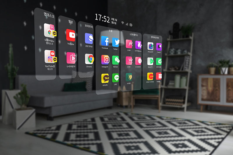 You can launch mixed reality apps or pin web browser windows around your room.  