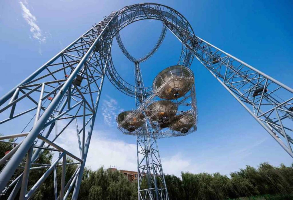 Xidian University has built a 75 meter-tall ground verification system to perform and test all phases of space-based solar power generation and transmission
