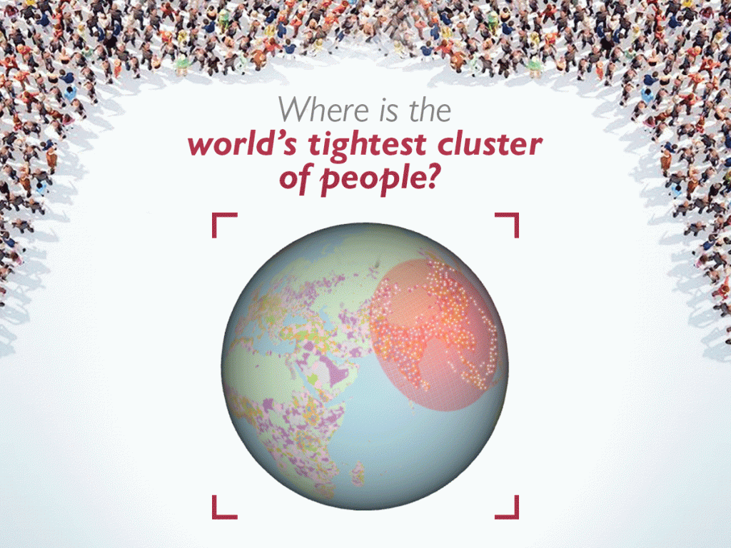 Danny Quah used a globe model rather than a map projection and more specific calculations