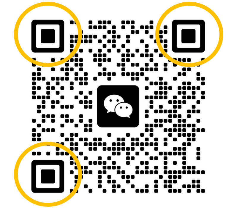 QR codes are anchored by squares in the corners